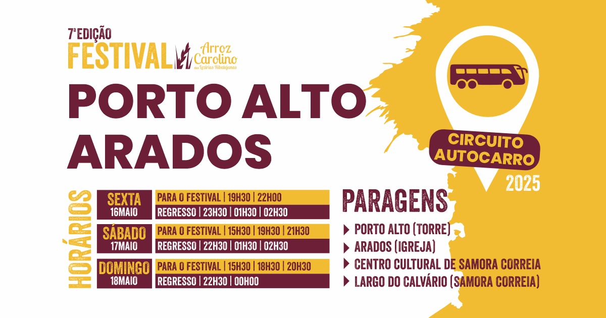 Autocarros Festival do Arroz Carolino Lezírias Ribatejanas