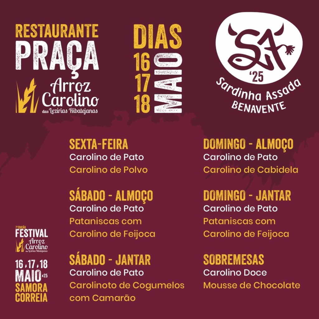 Restaurantes no Recinto Festival do Arroz Carolino 2025
